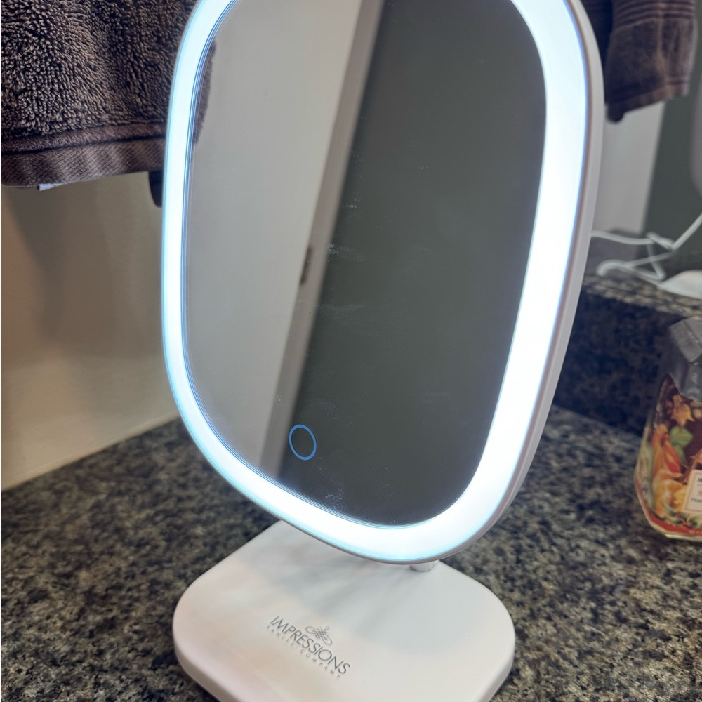 Illuminated White Vanity Mirror with Touch Control Size 7x12x5 - Picture 5 of 6